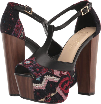 Jessica Simpson Womens Dany 3 Floral Heeled Platform Sandals