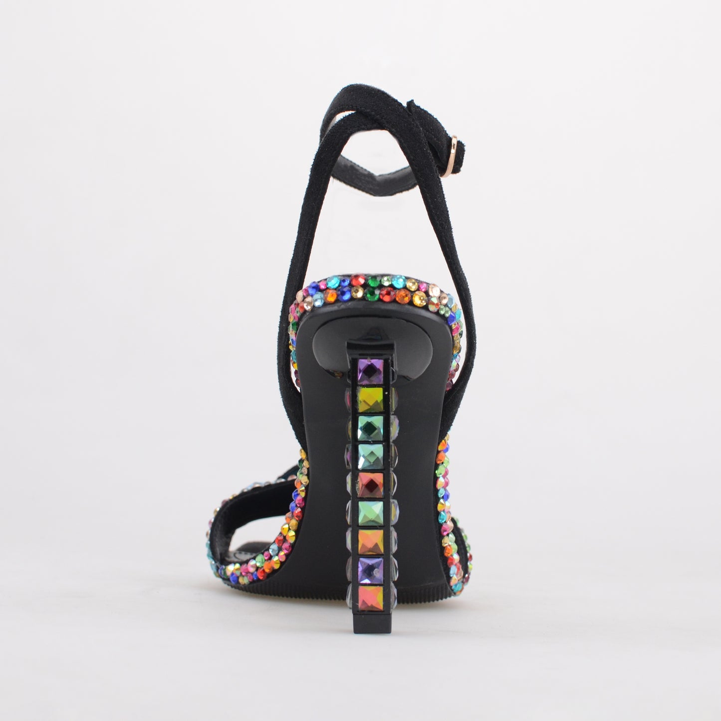 Ankle strap heels Sandal with multi diamonds